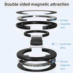 RESPECTED BRO-Magnetic-Phone-Ring-Holder with Dual Rings, Compatible with iPhone 16/15/14/13/12, Multifunctional Stand for Desk,Office,Gym,Kitchen & All Metal Surfaces, Finger Loop Grip (Black)