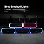 DOSS SoundBox Pro Bluetooth Speaker with 20W Stereo Sound, Active Extra Bass, IPX6 Waterproof, TWS Pairing, Multi-Colors Lights, 20H Playtime, Portable for Beach, Outdoor-Orange