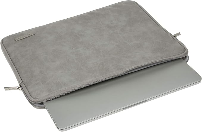 RAINYEAR 11 Inch Laptop Sleeve PU Suede Leather Case Protective Padded Cover Water Resistant Carrying Bag Compatible with 11.6 MacBook Air Surface Pro for 11 Notebook Computer Tablet Chromebook(Gray)