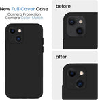 FireNova Designed for iPhone 13 Case, Silicone Upgraded [Camera Protection] Phone Case with [2 Screen Protectors], Soft Anti-Scratch Microfiber Lining Inside, 6.1 inch, Black