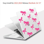 Teryeefi Designed Case for MacBook Air 15 Inch M4 A3241/M3 A3114 /M2 A2941 2023 2024 2025 Released, Printed Plastic Hard Shell Cover with Keyboard Skin & Type C Adapter, Bows-A