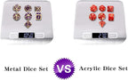 DNDND Glitter Purple Metal Dice Set, Solid Polyhedral DND Metallic Dice with Free Metal Case for Role Polying Game Dungeons and Dragons