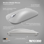 Incase Modern Mobile Mouse – Designed by Microsoft – Lightweight, Precision Navigation, Right/Left Hand Use, Scroll Wheel, BlueTrack Technology, Wireless Bluetooth for Mac/Windows/8/10/11 (Platinum)