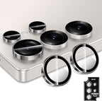 for Samsung Galaxy S25 Ultra Camera Lens Protector, Individual Metal Ring Tempered Glass Lens Cover, [Strong Adsorption] Scratch Resistant Ultra-Thin HD Clear Lens Cover, 1 Set-Gray Ring