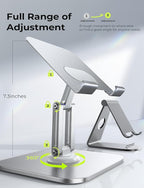 LISEN for iPad Stand Holder Adjustable Tablet Stand for Desk, 2025 for iPad Accessories for Computer Accessories Holder for Desk Kindle Table Mount/Monitor/PS/Switch iPhone 12.9"-4.7" (Sliver)