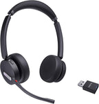 Yealink WH64 Hybrid with DECT Dongle, 492ft Range, 32 Talk Time Bluetooth Headset for Teams, Zoom Skype UC, 3X Mic Noise Cancelling, Headset PC Phone