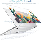 MEEgoodo Case for MacBook Air M4/M3/M2 13.6 inch 2025 2024 2022, Fit Model A3240 A3113 A2681, Compatible with MacBook Air 13 inch, Laptop Hard Shell Case with Keyboard Cover, Tropical Cactus