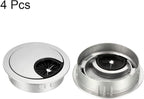 uxcell Cable Hole Cover, 2Inch/50mm Zinc Alloy Desk Wire Cord Cable Grommets Hole Cover for Office PC Desk Cable Cord Organizer, 4Pcs Silver Tone