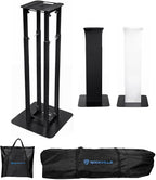 Rockville RTP82B 8 ft Adjustable Black Totem Moving Head Light Stand, Dual Scrims, Travel Bags, Speaker Mount, for DJs and Stage Lighting