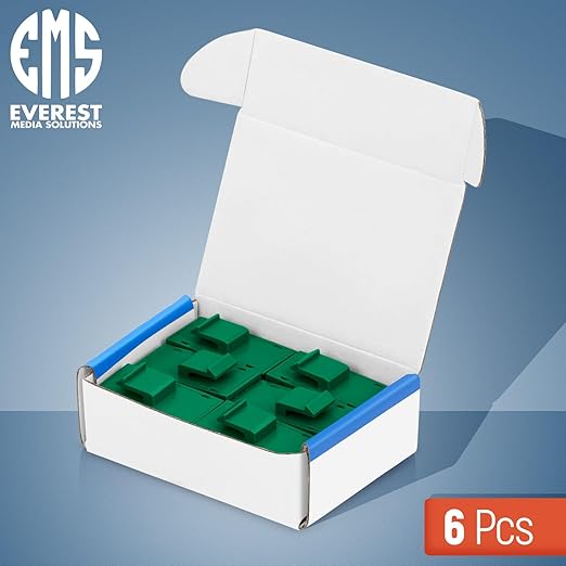 Everest RJ45 CAT6 Keystone Coupler in Green (6-Pack) - RJ45 Coupler for Ethernet, Cat6 Keystone Jacks