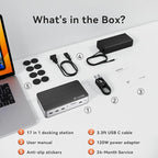 TobenONE DisplayLink Docking Station 3 Monitors with 3 HDMI(4K@60Hz), USB C Docking Station with 120W Charger, for MacBook Pro/Air, Thunderbolt 4/3, USB-C Windows(2 DP, 6 USB, Ethernet, SD/Micro SD)