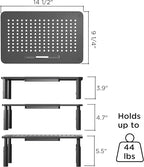 EVOOMI Monitor Stand Riser - Upgraded for Faster Productivity - Anti-Skid, HD Hexagonal Steel - Free Cable Ties - Computer Stand - Laptop, Desktop, Printer, iMac (Simple)