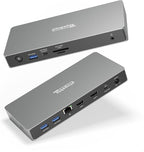 Plugable USB C Docking Station Dual Monitor, 11-in-1, USB4 40G 100W Laptop Charging Dock for Windows and Thunderbolt, 4K HDMI 2.1 upto 120Hz, 2.5Gbps Ethernet, SD Reader, 20W USB-C Charging Driverless