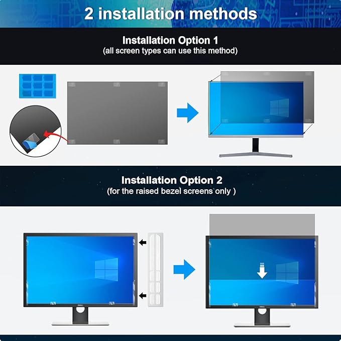 [2 Pack] 22 Inch Computer Privacy Screen Filter for 16:10 Aspect Ratio, Eye Protection, Anti-Glare, Anti-Blue Light Computer Monitor Privacy Filter, Removable Anti-Scratch 22in Protector Film