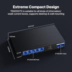 Tenda TEM2007X, 5 Port 2.5G Ethernet Switch, Unmanaged 2.5Gb Switch with 5 x 2.5G Ports & 2 x 10Gb SFP+ Slots, 50Gbps Switching Capacity, Plug & Play, Desktop/ Wall-Mount, Fanless Metal Design