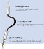 okcsc 4.4MM Male to 3.5MM Male Ultra Short Hifi Audio Cable - OFC Pair Recording Cable - 8-Core Braided Structure - 5.82 inch