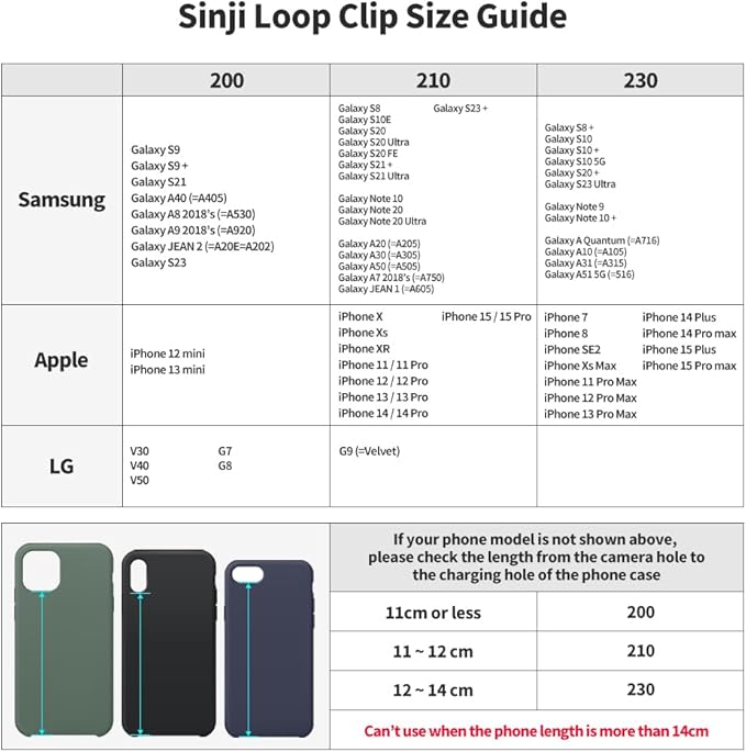 C-Shaped Clip Finger Phone Grip, Sinjimoru Silicone Cell Phone Strap for Phone Case with Clip as Phone Loop Holder for iPhone Case & Samsung Phone. Sinji Loop Clip Pink 230