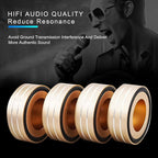 Tertullus 4 Pcs Speaker Feet Aluminum HiFi Turntable Feet Isolation Feet Aluminum Stand Speakers Spikes Audio Pads 58x22mm for HiFi Amplifier/Speaker/Turntable/Player(Gold)