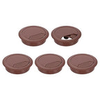 uxcell 5 Pcs 60mm (2.36 Inch) Desk Grommet, Plastic Cable Hole Cover, Wire Cord Cable Organizer for Home Office Computer Desk Cabinet, Brown