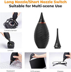 K&F CONCEPT 10-in-1 Camera Lens Cleaning Kit for DSLR Camera Lens Filter Cell Phones with Advanced Silicone Air Blower*1+Short Nozzle*1+Long Nozzle*1+Cleaning Cloth*6+Cleaning Pen*1+15ML Cleaner*1