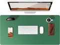 YSAGi Leather Desk Pad Protector, Office Desk Mat, Large Mouse Pad, Non-Slip PU Leather Desk Blotter, Laptop Desk Pad, Waterproof Desk Writing Pad for Office and Home (Jade Green, 35.4" x 17")