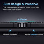 Korecase for Samsung Galaxy S25 Edge Camera Lens Protector, 9H Tempered Glass Anti Scratch Camera Screen Protector Shockproof Film Shcokproof Metal Ring Lens Protecor for Galaxy S25 Edge,Black