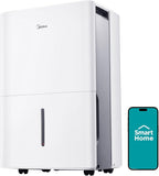Midea 4,500 Sq. Ft. Dehumidifier With Pump Included, Energy Star Certified, 50 Pint - Ideal For Basements, Large & Medium Sized Rooms, And Bathrooms (White)