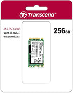 Transcend 256GB M.2 2242 SATA III SSD with Dram Cache, Up to 530MB/s, Compatible w/Ultrabook/Laptop/PC/Desktop, 3D TLC NAND Flash Internal Solid State Drive, LDPC Error Correction, SLC Cache, B+M Key