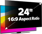 Upgraded HD Computer Privacy Screen 24 inch, Monitor Privacy Screen for 16:9 Widescreen Removable Anti Glare Computer Screen Cover and Blue Light UV-Blocking Screen Privacy Filter
