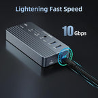 USB C Laptop Docking Station HDMI 4K60Hz with Nvme Enclosure, ACASIS 10-in-1 USB C Hub Multiport Adapter with HDMI, PD, Ethernet, SD/TF, 10G USB C/A Ports, Audio, Works for Mac/Dell/HP/Surface