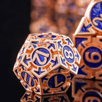 Rare Rose Gold 7-Die Metal DND Dice Set, D and D Dice with Gift Box, Role Playing Game Dice Polyhedral Metal Dice D20 D12 D10 D% D8 D6 D4 for Pathfinder Warhammer MTG RPG Board Game