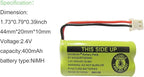 2.4V 400mAh Cordless Home Phone Battery Compatible with AT&T BT162342 BT-162342 BT166342 BT-166342 BT266342 BT-266342 BT183342 BT-183342 BT283342 BT-283342 VTech CS6329 CS6114 CS6419(4 Pack)