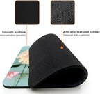 Mouse Pad, Cute Blue Wood Beautiful Flower Mouse Pads for Desk, 9.5" x 7.9" Non-Slip Rubber Base Computer Mousepad with Women, Portable Square Design for Wireless Mouse and Pad Laptop Office & Travel