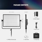 NEEWER 150W Bi Color LED Panel Video Light Kit, 1440 LEDs 49500Lux@0.5m 2500K-8500K CRI96+/TLCI97+ 0-100% Dimming APP/2.4G/Panel/DMX Control for Pro Studio Photography Recording Stage Lighting, AP150B