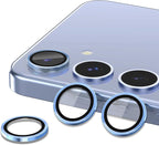 for Samsung Galaxy S25 Camera Lens Protector, Individual Metal Ring Tempered Glass Lens Cover, [Strong Adsorption] Scratch Resistant Ultra-Thin HD Clear Lens Cover, 1 Set-Blue