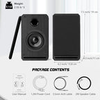 LONPOO Plug-N-Play Gaming Computer Speaker for Desktop and PC, 30W RMS Active Bookshelf Speaker with 3-Inch Full Range Speaker,Support Bluetooth 5.3, USB Playback,Aux-in and 3.5mm Earphone Port,Sliver