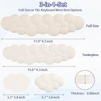 Cloud Wrist Rest Keyboard, Cloud Keyboard Wrist Pad Set with PU Leather Memory Foam, Cute Arm Rest for Palm Support, PC/Gaming Desk Accessories/Office Setup/Computer Hand Cushion - Beige