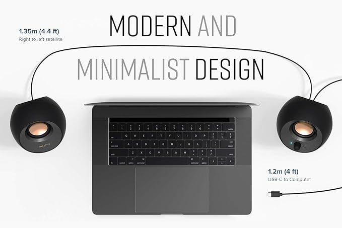 Creative Pebble V3 Minimalistic 2.0 USB-C Desktop Speakers with USB Audio, Clear Dialog Enhancement, Bluetooth 5.0, 8W RMS with 16W Peak Power, USB-A Converter Included (White)