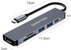 USB C Hub Multiport Adapter Dongle for MacBook Air 6 in 1 USB C to HDMI Multiport Adapter with 4K HDMI, 100W PD, USB 3.0, SD/TF Card Reader MacBook hdmi Adapter for MacBook Air/Pro, iPad, Dell XPS
