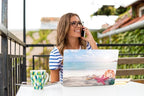 Teryeefi for MacBook Air M1 13 inch Case 2018 2019 2020 (Model A2337 A2179 A1932) with Touch ID & Retina, Printing Hard Shell Case + Keyboard Cover + Screen Protector, Summer Beach