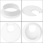 20Pack 2" Black Desk Grommet, HNBun Wire Cable Hole Cover Plug Cap Insert, PC Computer Desk Plastic Grommet Cord Wire Organizer Caps for Hide Office Cords and Cables