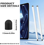 20Pcs Replacement Tips Silicone Rubber Touch Screen Pens Tips for Touch Pen (8 * 8mm)