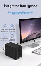 Syba 5 Bay Tool Less Tray Hot Swappable 2.5" 3.5" SATA III RAID HDD External USB 3.0 Enclosure Windows MacOS SY-ENC50118