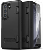 VRS DESIGN Phone Case for Galaxy Z Fold 5 5G (2023) [Terra Guard Modern], Premium Modern Neat Style Case [Anti Scratch Spring-Loaded Hinge Protection] with Screen Protector (Matte Black/Renewed)