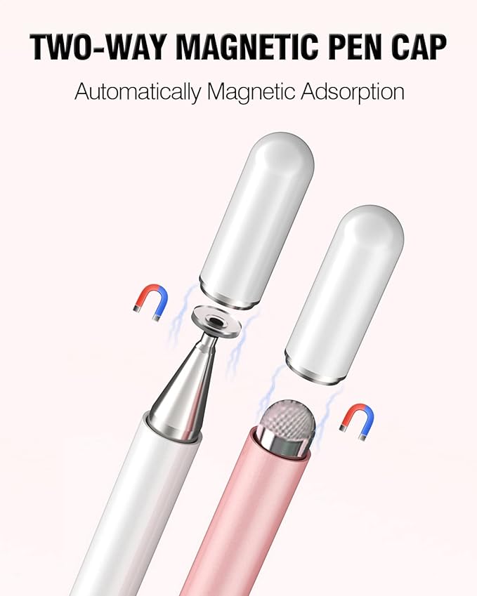 Stylus Pens for Touch Screens, 2 in 1 High Precision Universal Stylus Pen for iPad Compatible with Apple, iPhone, iPad, Android, Microsoft Tablets, Phones, 3 Pack-Blue, Pink, Purple