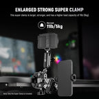 NEEWER Heavy Duty Super Clamp with Two 360° Dual Ball Head Magic Arms, 1/4" 3/8" Screw Threads, Phone & Action Camera Mount Adapter for Flat/Round Surface Compatible with GoPro DJI Insta360 DSLR