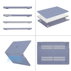 MOSISO Compatible with MacBook Air 13 inch Case 2025 2024 2023 2022 M4 A3240 M3 A3113 M2 A2681, Plastic Hard Shell&Keyboard Cover&Screen Film&Type C for MacBook Air 13.6 inch Case, Lavender Gray