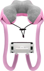 MoKo Neck Phone Holder, 360 Rotatable Gooseneck Pillow Stand, Fits 4"-11" Devices, iPhone 16/15/14/13, Galaxy S21/S9, iPad 11/12.9