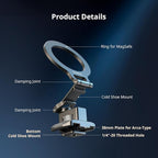 SMALLRIG Metal Phone Mount with Baseplate for Arca-Standard, Compatible for DJI RS 4 Mini, Smartphone Support with Cold Shoe Mount, Phone Tripod Mount for iPhone 16 15 14 etc. - 5339