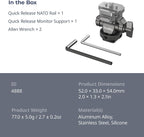 SmallRig HawkLock H21 Quick Release Monitor Mount with Cold Shoe Mount, Swivel and Tilt Adjustable Monitor Holder with 1/4"- 20 Screw, Dual Anti-Twist Design, for Ninja V and V+ Monitors